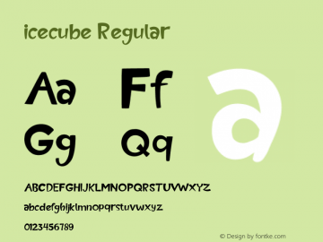 icecube Version 1.00;April 19, 2020;FontCreator 12.0.0.2545 64-bit Font Sample