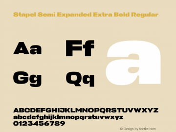 Stapel Semi Expanded Extra Bold Version 1.000 Font Sample