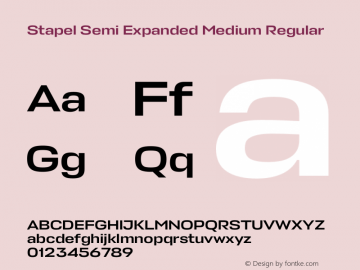 Stapel Semi Expanded Medium Version 1.000 Font Sample