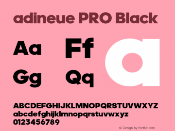 adineue PRO Black Version 1.000;PS 1.0;hotconv 1.0.72;makeotf.lib2.5.5900 Font Sample