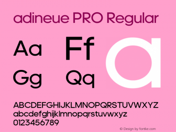 adineue PRO Regular Version 1.000;PS 1.0;hotconv 1.0.72;makeotf.lib2.5.5900 DEVELOPMENT Font Sample