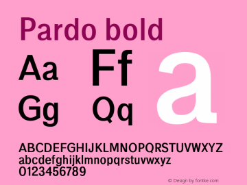 Pardo bold 0.1.0 Font Sample
