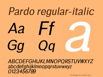 Pardo regular-italic 0.1.0 Font Sample