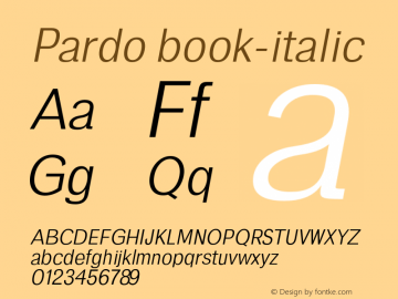 Pardo book-italic 0.1.0 Font Sample