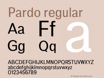 Pardo regular 0.1.0 Font Sample