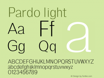 Pardo light 0.1.0 Font Sample