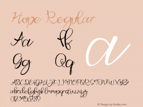 Hope Version 1.00;April 18, 2020;FontCreator 12.0.0.2567 64-bit Font Sample