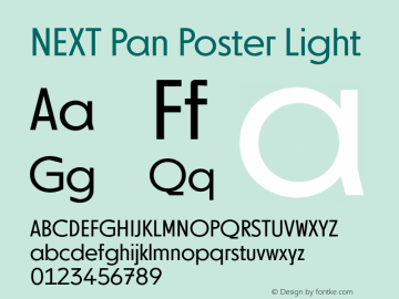 NEXTPanPoster-Light Version 1.001 Font Sample