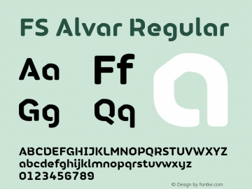 FSAlvar-Bold Version 001.000 Font Sample