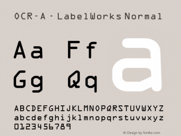 OCR-A - LabelWorks Normal OCR-A - LabelWorks图片样张