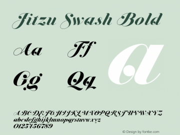 Jitzu Swash Bold Version 1.000 Font Sample