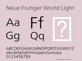 Neue Frutiger World Light Version 1.00, build 12, s3 Font Sample