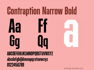Contraption Narrow Bold Version 1.001 2015图片样张