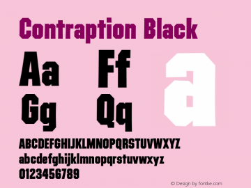 Contraption Black Version 1.001 2015 Font Sample