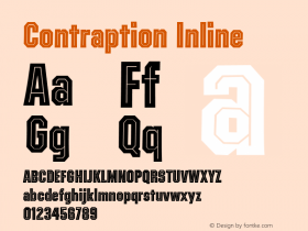 Contraption Inline Version 1.001 2015 Font Sample