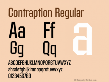 Contraption Regular Version 1.001 2015 Font Sample