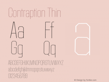 Contraption Thin Version 1.001 2015 Font Sample