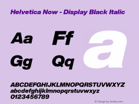 Helvetica Now Disp W04 Blk It Version 1.00; ttfautohint (v1.6)图片样张