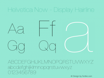 Helvetica Now Disp W04 Hairline Version 1.00; ttfautohint (v1.6)图片样张