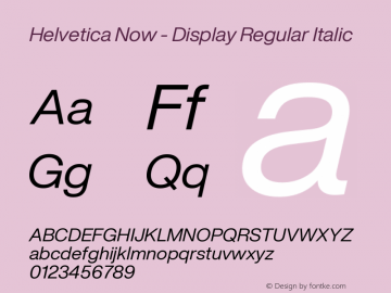 Helvetica Now Display W04 It Version 1.00; ttfautohint (v1.6)图片样张