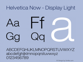 Helvetica Now Display W04 Light Version 1.00; ttfautohint (v1.6)图片样张