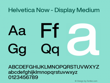 Helvetica Now Display W04 Md Version 1.00; ttfautohint (v1.6)图片样张