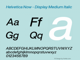 Helvetica Now Display W04 Md It Version 1.00; ttfautohint (v1.6)图片样张