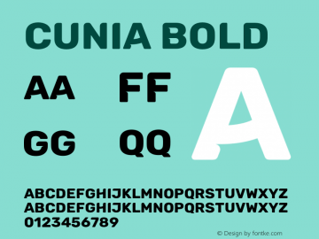 Cunia-Bold Version 1.00 February 21, 2019, initial release图片样张
