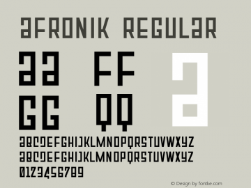 Afronik-Regular Version 1.000 Font Sample