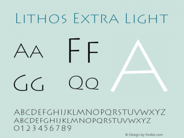 Lithos Extra Light Version 2.00 February 17, 2017 Font Sample