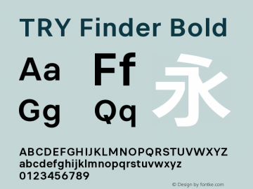 TRY Finder Bold Version 1.0 Font Sample