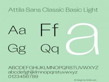 Attila Sans Classic Basic Light Version 1.200图片样张