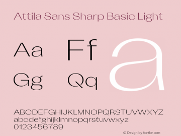 Attila Sans Sharp Basic Light Version 1.200 Font Sample