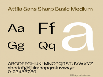 Attila Sans Sharp Basic Medium Version 1.200 Font Sample