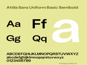 Attila Sans Uniform Basic Semibold Version 1.200图片样张