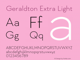 Geraldton-ExtraLight Version 1.000 Font Sample