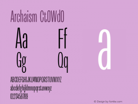 Archaism Ct0Wd0 1.002 Font Sample