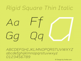 RigidSquare-ThinItalic 1.000;PS 001.000;hotconv 1.0.88;makeotf.lib2.5.64775图片样张