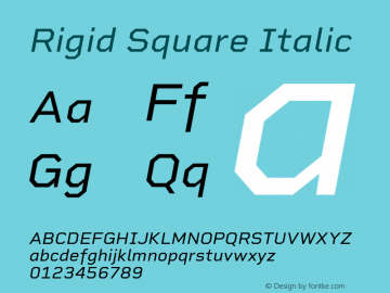 RigidSquare-Italic 1.000;PS 001.000;hotconv 1.0.88;makeotf.lib2.5.64775图片样张