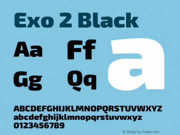 Exo 2 Black Version 2.000 Font Sample