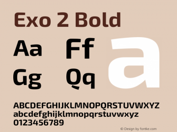 Exo 2 Bold Version 2.000 Font Sample