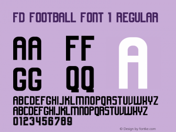 FD Football Font 1 Version 1.00;March 13, 2020;FontCreator 12.0.0.2547 64-bit图片样张