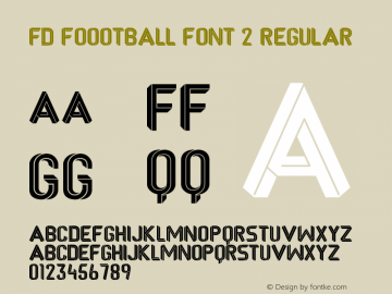 FD Foootball Font 2 Version 1.00;March 13, 2020;FontCreator 12.0.0.2547 64-bit图片样张