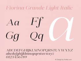 FiorinaGrande-LightItalic Version 1.000图片样张