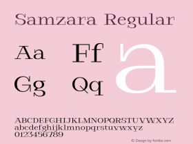 Samzara-Regular Version 1.05 Font Sample