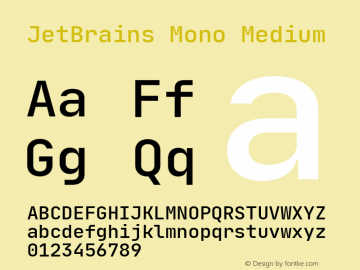 JetBrains Mono Medium Version 1.0.5图片样张