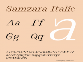 Samzara-Italic Version 1.05 Font Sample