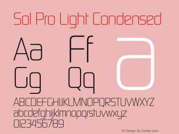 SolPro-LightCondensed Version 1.000图片样张