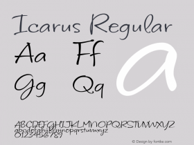 Icarus-Regular Version 001.000 Font Sample