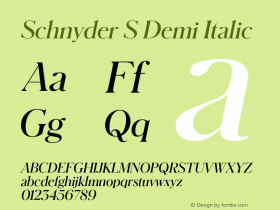 SchnyderS-DemiItalic Version 1.001图片样张